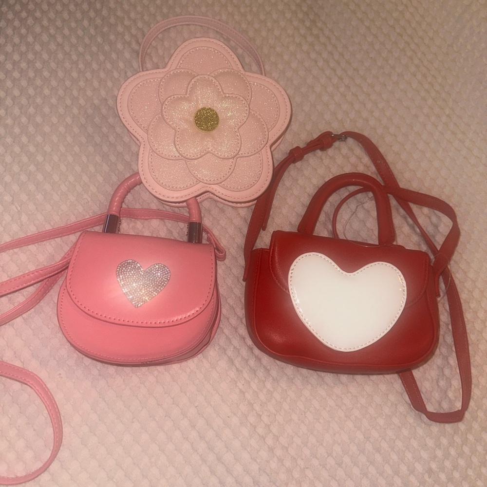 Pink and Red Heart Mini Bags